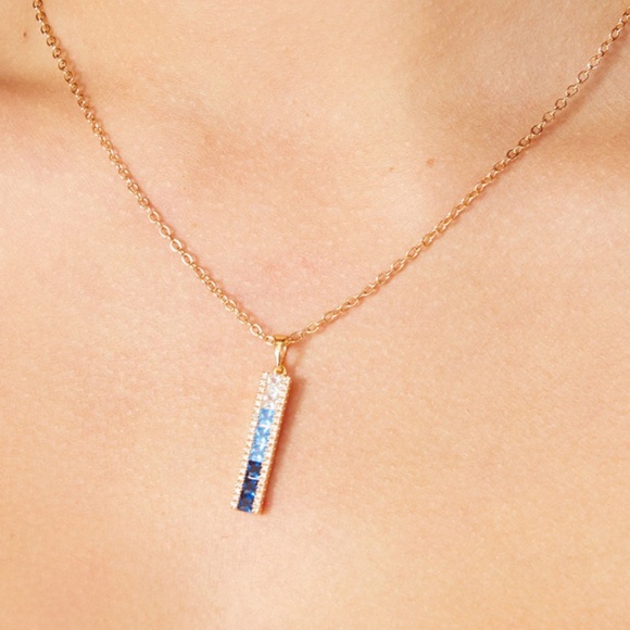 Vince Camuto Blue Ombre CZ Necklace - Picture 3 of 3